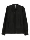 Label Under Construction Raw Edge Shirt In Black