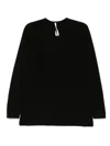 Label Under Construction Long-sleeves Cotton T-shirt In Black