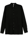 Label Under Construction Raw Edge Shirt In Black