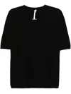 Label Under Construction Raw Edge T-shirt In Black