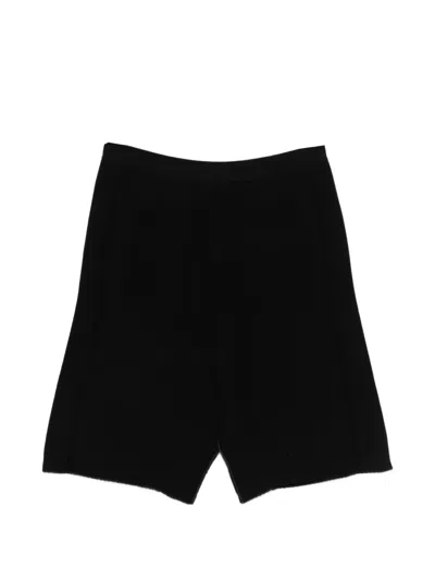 Label Under Construction Rib-knit Shorts In Black