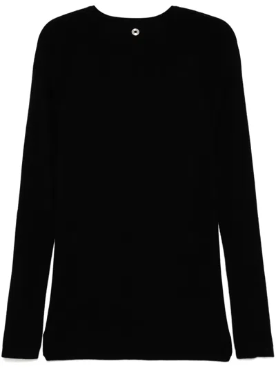 Label Under Construction Round-neck Jumper In Black