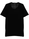 Label Under Construction Round-neck T-shirt In Black
