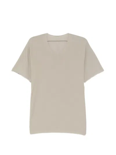 Label Under Construction Short-sleeved Cotton Sweater In Neutral
