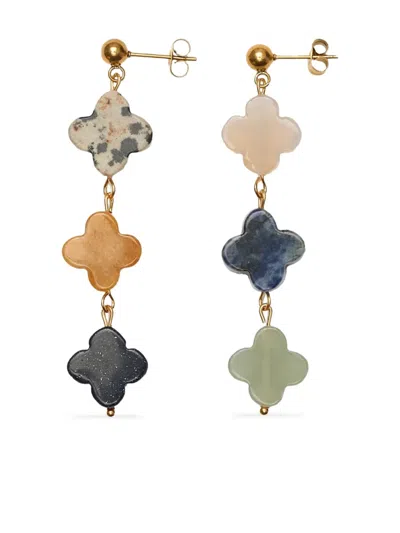 Labelled Jewellery Dangle Clover Earrings In Gold