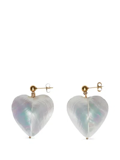 Labelled Jewellery Shelly Heart Earrings In Blue