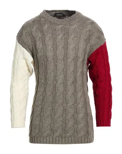Labelroute Man Sweater Taupe Size M Wool, Acrylic, Alpaca Wool, Viscose In Gray