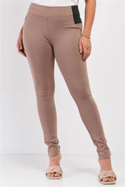 Labijou Plus Size Legging Slim Pants In Mocha