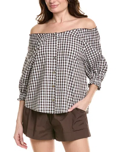 Labiz 2pc Blouse & Short Set In Brown