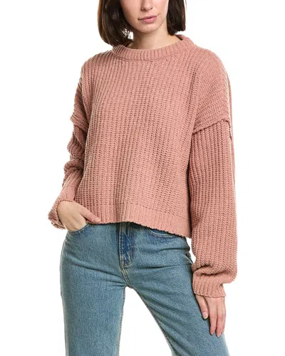 Labiz Chenille Crewneck Sweater In Pink
