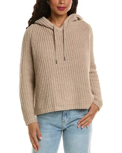 Labiz Chenille Hoodie Sweater In Brown