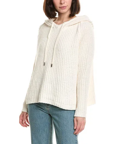 Labiz Chenille Hoodie Sweater In White
