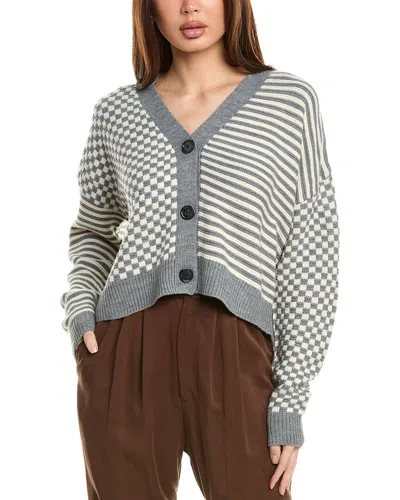 Labiz Dropped-shoulder Wool-blend Cardigan In Grey