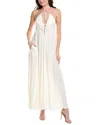 Labiz Empire-waist Linen-blend Maxi Dress In White