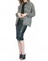 Labiz Fashion Oversize Tweed Jacket In Black / Gold In Multi