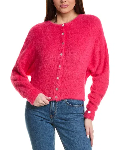 Labiz Fuzzy Cardigan In Pink