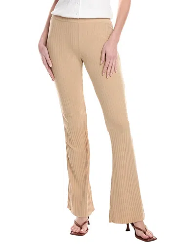 Labiz Lalamia Ribbed Knit Flare Leg Pant In Brown