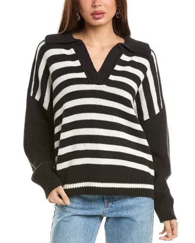 Labiz Lalamia Stripe Polo Sweater In Black