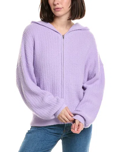 Labiz Lalamia Zip Knit Wool & Alpaca-blend Hoodie Jacket In Purple