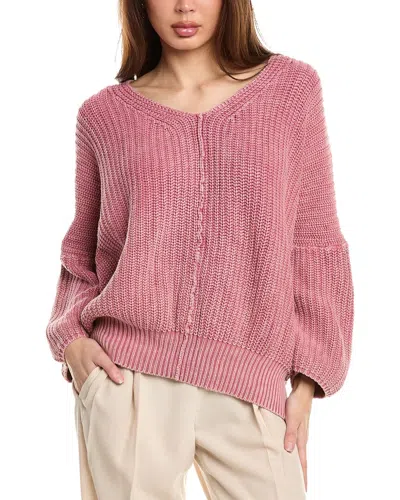 Labiz Low Gauge Chunky Wash Sweater In Pink