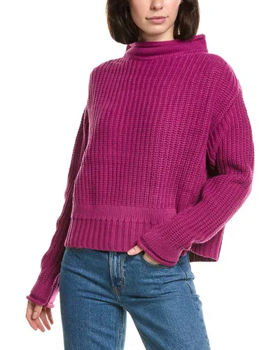 Labiz Mock Neck Sweater In Purple