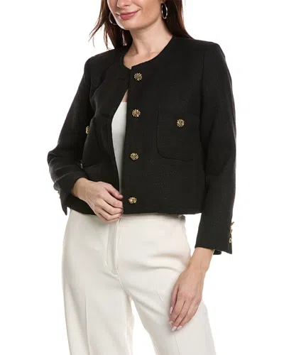 Labiz Tweed Semi-cropped Jacket In Black