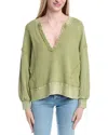Labiz Waffle Knit Dolman Pullover In Green