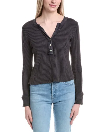 Labiz Waffle Knit Henley Pullover In Blue