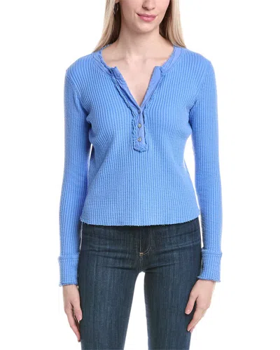 LABIZ LABIZ WAFFLE KNIT HENLEY PULLOVER