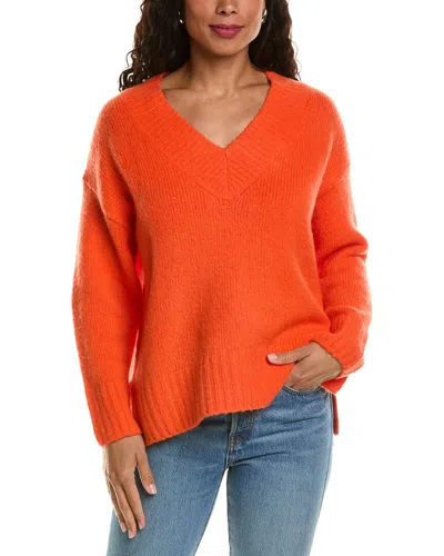 Labiz Wool & Alpaca-blend V-neck Sweater In Orange