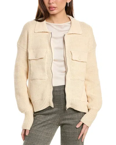 Labiz Zip Front Cardigan In White