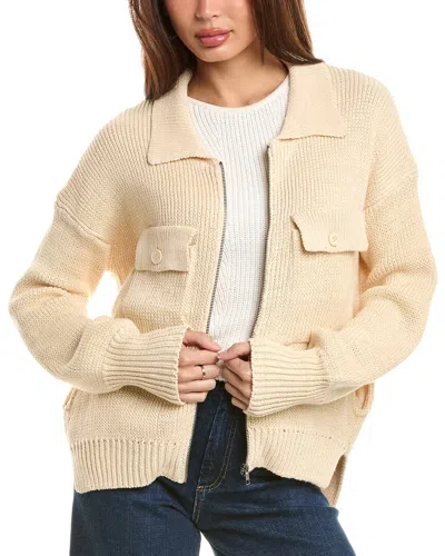 Labiz Zip Front Cardigan In White