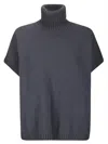 Labo Art Turtleneck Short-sleeve Sweater In Gray