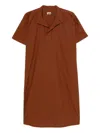 Labo Art Chiara Collared Short-sleeve Midi Dress In Brown