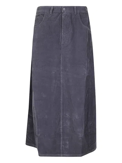 Labo Art Corduroy Midi Skirt In Yellow