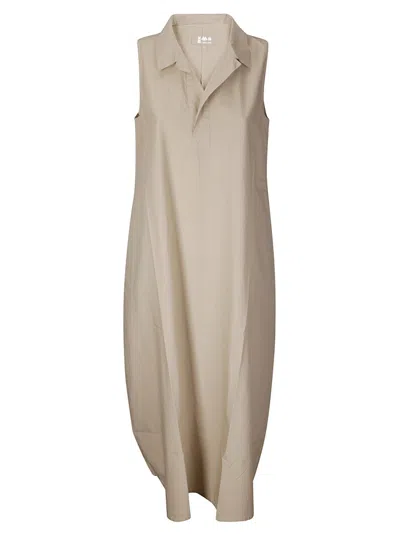 Labo Art Happy Relaxed Fit Poplin Cotton Dress In Neutrals