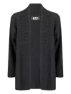 Labo Art Long-sleeve Open-front Cardigan In Black