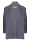 Labo Art Long-sleeve Open-front Cardigan In Gray