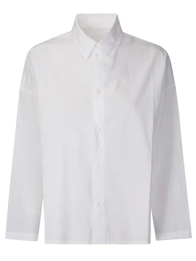 Labo Art Nova Structured Collar Poplin Cotton Shirt In White