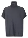 Labo Art Turtleneck Short-sleeve Sweater In Black