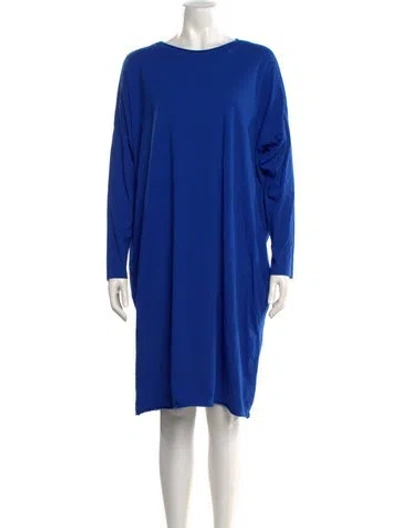 Pre-owned Labo.art Bateau Neckline Knee-length Dress In Blue