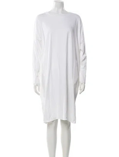 Pre-owned Labo.art Bateau Neckline Knee-length Dress In White