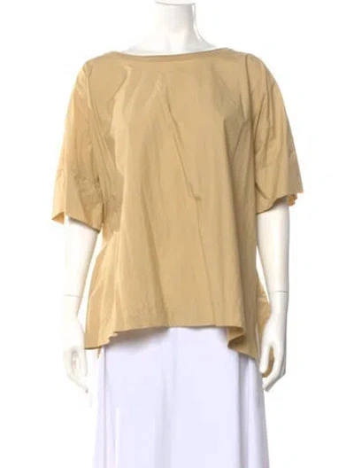 Pre-owned Labo.art Bateau Neckline Short Sleeve Top In Yellow