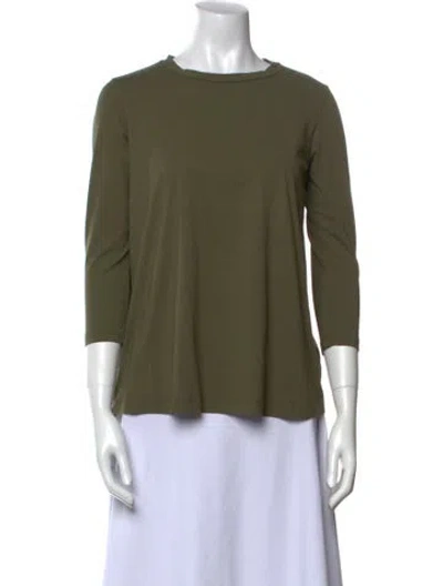 Pre-owned Labo.art Bateau Neckline Three-quarter Sleeve Top In Green