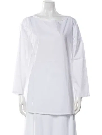 Pre-owned Labo.art Bateau Neckline Three-quarter Sleeve Tunic In White