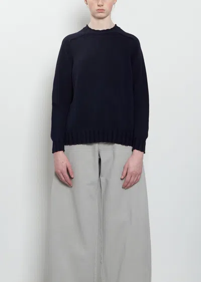 Labo.art Bus Cotton Knitwear Crewneck Sweater In Blue