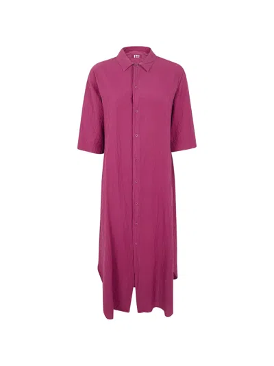 Labo.art Button Textured Dress In Pink