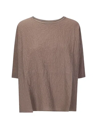 Labo.art Crepe-effect T-shirt In Brown