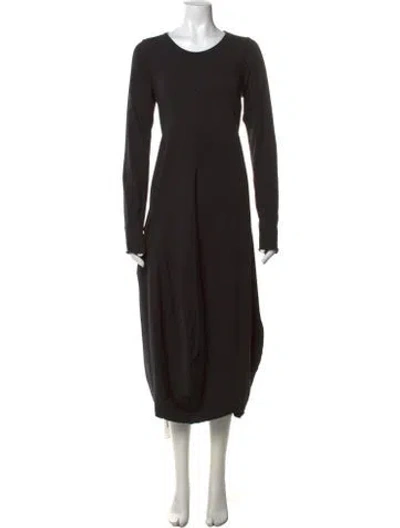 Pre-owned Labo.art Crew Neck Long Dress In Black
