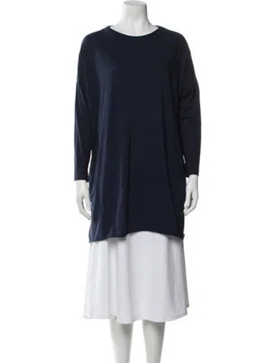Pre-owned Labo.art Crew Neck Long Sleeve Tunic In Blue